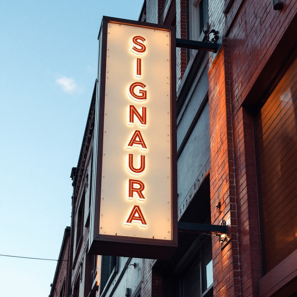 Projecting vertical signs